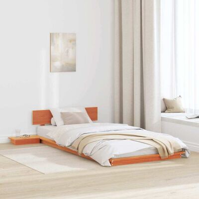 vidaXL Bettgestell Braun 90 x 190 cm Holz - Braun vidaXL Bettgestell Braun 90 x 190 cm Holz - Braun