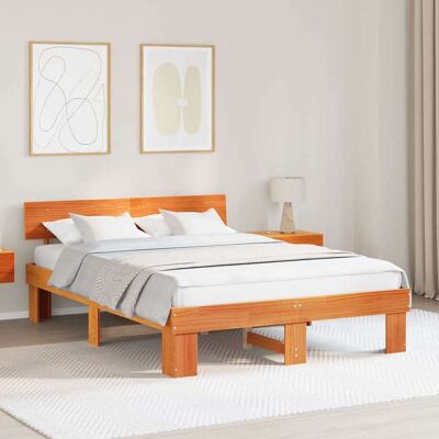 vidaXL Bettrahmen Wachsbraun 140 x 200 cm Massives Kiefernholz - Braun vidaXL Bettrahmen Wachsbraun 140 x 200 cm Massives Kiefernholz - Braun