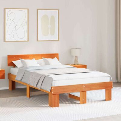 vidaXL Bettrahmen Wachsbraun 120 x 190 cm Massives Kiefernholz - Braun vidaXL Bettrahmen Wachsbraun 120 x 190 cm Massives Kiefernholz - Braun