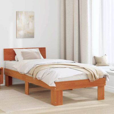 vidaXL Bettrahmen Wachsbraun 75 x 190 cm Massives Kiefernholz - Braun vidaXL Bettrahmen Wachsbraun 75 x 190 cm Massives Kiefernholz - Braun