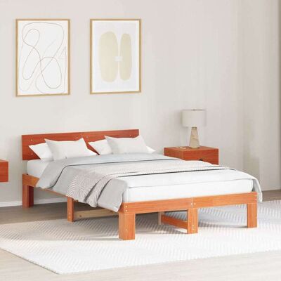 vidaXL Bettrahmen Wachsbraun 120 x 200 cm Massives Kiefernholz - Braun vidaXL Bettrahmen Wachsbraun 120 x 200 cm Massives Kiefernholz - Braun