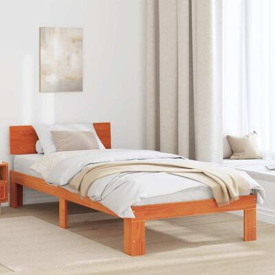 vidaXL Bettrahmen Wachsbraun 90 x 190 cm Massives Kiefernholz - Braun vidaXL Bettrahmen Wachsbraun 90 x 190 cm Massives Kiefernholz - Braun