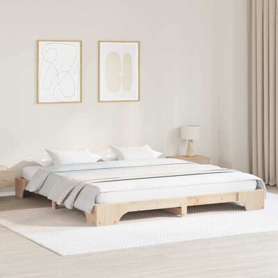 vidaXL Bettrahmen Natur 180 x 200 cm Massives Kiefernholz - Braun vidaXL Bettrahmen Natur 180 x 200 cm Massives Kiefernholz - Braun