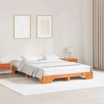 vidaXL Bettrahmen Wachsbraun 160 x 200 cm Massives Kiefernholz - Braun vidaXL Bettrahmen Wachsbraun 160 x 200 cm Massives Kiefernholz - Braun