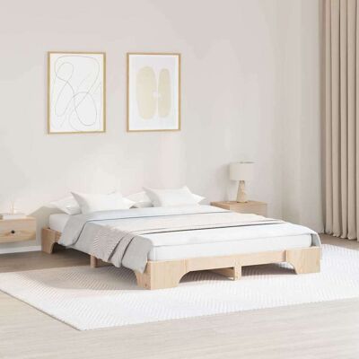 vidaXL Bettrahmen Natur 140 x 200 cm Massives Kiefernholz - Braun vidaXL Bettrahmen Natur 140 x 200 cm Massives Kiefernholz - Braun