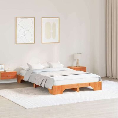 vidaXL Bettrahmen Wachsbraun 140 x 190 cm Massives Kiefernholz - Braun vidaXL Bettrahmen Wachsbraun 140 x 190 cm Massives Kiefernholz - Braun