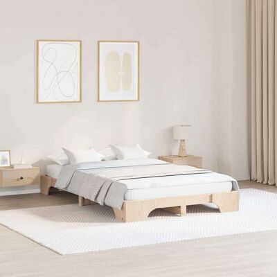 vidaXL Bettrahmen Natur 120 x 190 cm Massives Kiefernholz - Braun vidaXL Bettrahmen Natur 120 x 190 cm Massives Kiefernholz - Braun