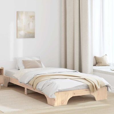 vidaXL Bettgestell Massives Kiefernholz 90 x 200 cm Massivholz Kiefer - Braun vidaXL Bettgestell Massives Kiefernholz 90 x 200 cm Massivholz Kiefer - Braun