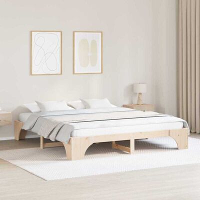 vidaXL Bettrahmen Natur 180 x 200 cm Massives Kiefernholz - Braun vidaXL Bettrahmen Natur 180 x 200 cm Massives Kiefernholz - Braun