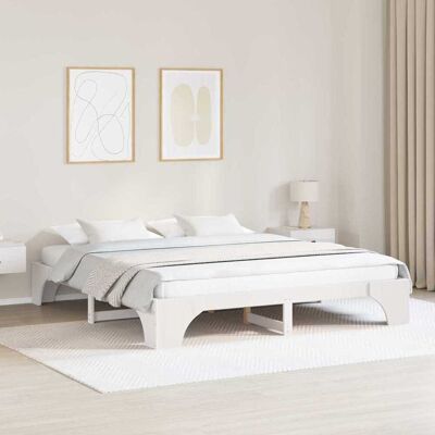 vidaXL Bettrahmen Weiß 180 x 200 cm Massives Kiefernholz - Weiß vidaXL Bettrahmen Weiß 180 x 200 cm Massives Kiefernholz - Weiß
