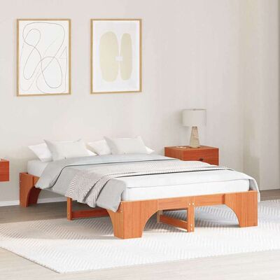 vidaXL Bettrahmen Wachsbraun 120 x 200 cm Massives Kiefernholz - Braun vidaXL Bettrahmen Wachsbraun 120 x 200 cm Massives Kiefernholz - Braun