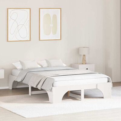 vidaXL Bettrahmen Weiß 120 x 190 cm Massives Kiefernholz - Weiß vidaXL Bettrahmen Weiß 120 x 190 cm Massives Kiefernholz - Weiß