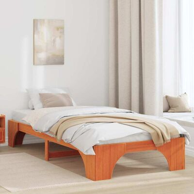 vidaXL Bettrahmen Wachsbraun 80 x 200 cm Massives Kiefernholz - Braun vidaXL Bettrahmen Wachsbraun 80 x 200 cm Massives Kiefernholz - Braun