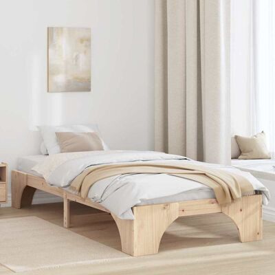 vidaXL Bettrahmen Natur 90 x 190 cm Massives Kiefernholz - Braun vidaXL Bettrahmen Natur 90 x 190 cm Massives Kiefernholz - Braun