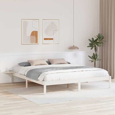vidaXL Bettrahmen Weiß 180 x 200 cm Massives Kiefernholz - Weiß vidaXL Bettrahmen Weiß 180 x 200 cm Massives Kiefernholz - Weiß