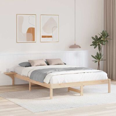 vidaXL Bettrahmen Natur 150 x 200 cm Massives Kiefernholz - Braun vidaXL Bettrahmen Natur 150 x 200 cm Massives Kiefernholz - Braun