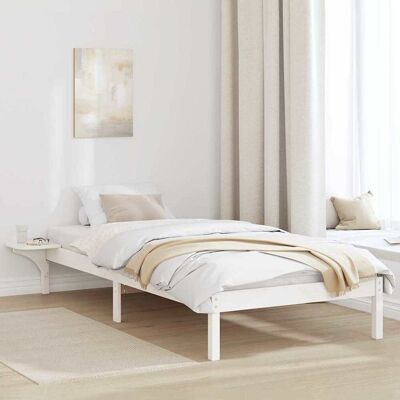 vidaXL Bettrahmen Weiß 75 x 190 cm Massives Kiefernholz - Weiß vidaXL Bettrahmen Weiß 75 x 190 cm Massives Kiefernholz - Weiß