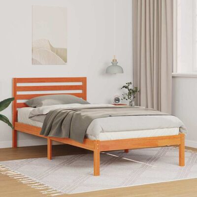 vidaXL Bettrahmen Wachsbraun 90 x 190 cm Massives Kiefernholz - Braun vidaXL Bettrahmen Wachsbraun 90 x 190 cm Massives Kiefernholz - Braun