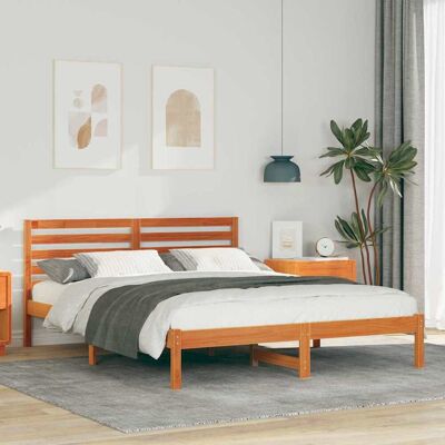 vidaXL Bettrahmen Wachsbraun 140 x 200 cm Massives Kiefernholz - Braun vidaXL Bettrahmen Wachsbraun 140 x 200 cm Massives Kiefernholz - Braun