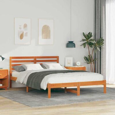 vidaXL Bettrahmen Wachsbraun 140 x 210 cm Massives Kiefernholz - Braun vidaXL Bettrahmen Wachsbraun 140 x 210 cm Massives Kiefernholz - Braun