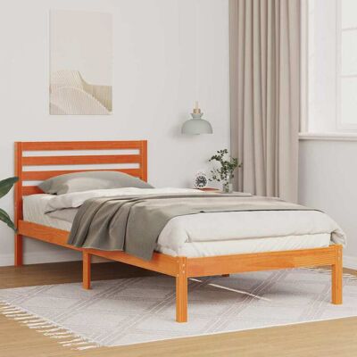 vidaXL Bettrahmen Wachsbraun 90 x 220 cm Massives Kiefernholz - Braun vidaXL Bettrahmen Wachsbraun 90 x 220 cm Massives Kiefernholz - Braun
