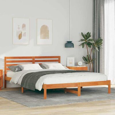 vidaXL Bettrahmen Wachsbraun 160 x 220 cm Massives Kiefernholz - Braun vidaXL Bettrahmen Wachsbraun 160 x 220 cm Massives Kiefernholz - Braun