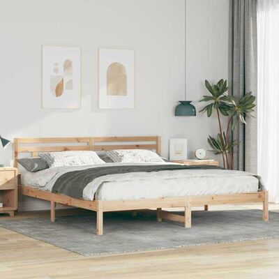 vidaXL Bettrahmen Braun 180 x 200 cm Massives Kiefernholz - Beige vidaXL Bettrahmen Braun 180 x 200 cm Massives Kiefernholz - Beige