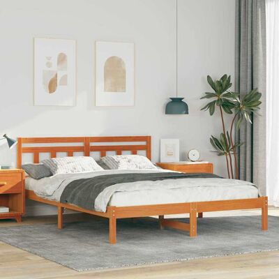 vidaXL Bettrahmen Braun 160 x 200 cm Massives Kiefernholz - Braun vidaXL Bettrahmen Braun 160 x 200 cm Massives Kiefernholz - Braun