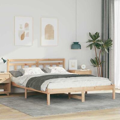 vidaXL Bettrahmen Braun 150 x 200 cm Massives Kiefernholz - Braun vidaXL Bettrahmen Braun 150 x 200 cm Massives Kiefernholz - Braun