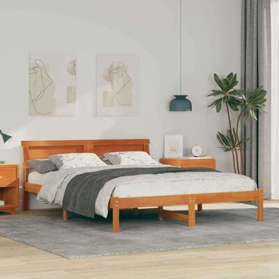 vidaXL Bettrahmen Wachsbraun 150 x 200 cm Massives Kiefernholz - Braun vidaXL Bettrahmen Wachsbraun 150 x 200 cm Massives Kiefernholz - Braun