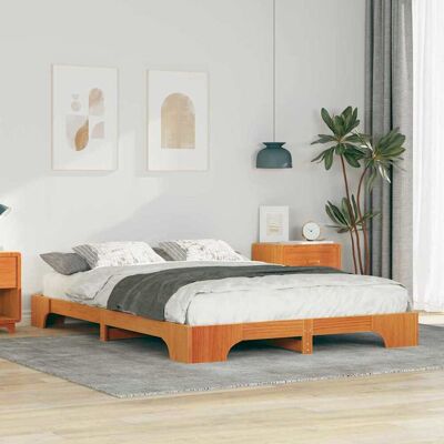 vidaXL Bettrahmen Braun 140 x 210 cm Massives Kiefernholz - Braun vidaXL Bettrahmen Braun 140 x 210 cm Massives Kiefernholz - Braun