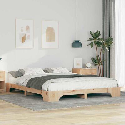 vidaXL Bettrahmen Braun 160 x 210 cm Massives Kiefernholz - Braun vidaXL Bettrahmen Braun 160 x 210 cm Massives Kiefernholz - Braun