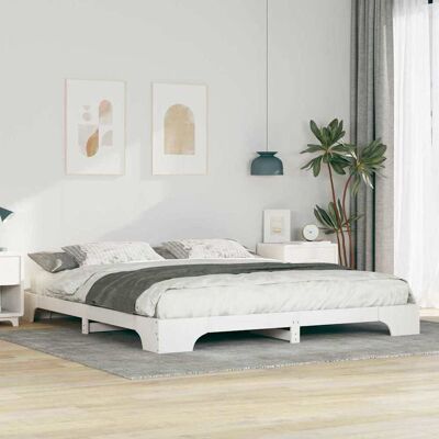 vidaXL Bettrahmen Weiß 180 x 210 cm Massives Kiefernholz - Weiß vidaXL Bettrahmen Weiß 180 x 210 cm Massives Kiefernholz - Weiß