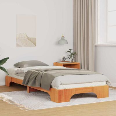 vidaXL Bettrahmen Braun 100 x 220 cm Massives Kiefernholz - Braun vidaXL Bettrahmen Braun 100 x 220 cm Massives Kiefernholz - Braun