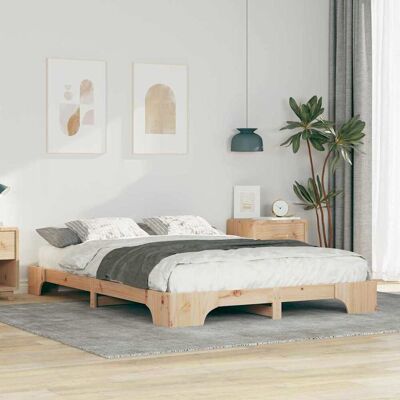 vidaXL Bettrahmen Braun 140 x 220 cm Massives Kiefernholz - Braun vidaXL Bettrahmen Braun 140 x 220 cm Massives Kiefernholz - Braun