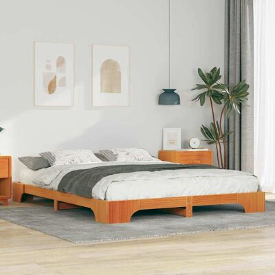 vidaXL Bettrahmen Braun 160 x 220 cm Massives Kiefernholz - Braun vidaXL Bettrahmen Braun 160 x 220 cm Massives Kiefernholz - Braun