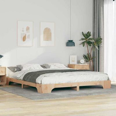 vidaXL Bettrahmen Braun 200 x 220 cm Massives Kiefernholz - Braun vidaXL Bettrahmen Braun 200 x 220 cm Massives Kiefernholz - Braun