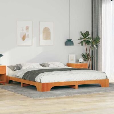 vidaXL Bettrahmen Braun 200 x 220 cm Massives Kiefernholz - Braun vidaXL Bettrahmen Braun 200 x 220 cm Massives Kiefernholz - Braun