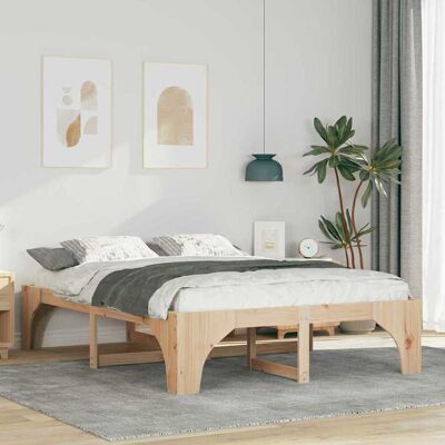 vidaXL Bettrahmen Braun 140 x 200 cm Massives Kiefernholz - Braun vidaXL Bettrahmen Braun 140 x 200 cm Massives Kiefernholz - Braun