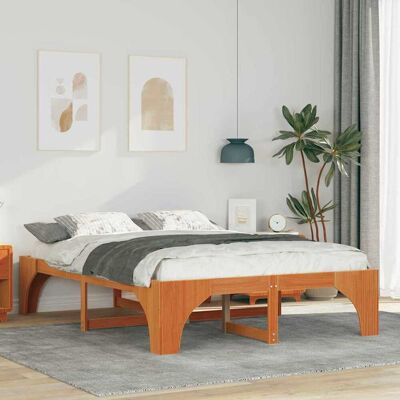 vidaXL Bettrahmen Braun 140 x 200 cm Massives Kiefernholz - Braun vidaXL Bettrahmen Braun 140 x 200 cm Massives Kiefernholz - Braun