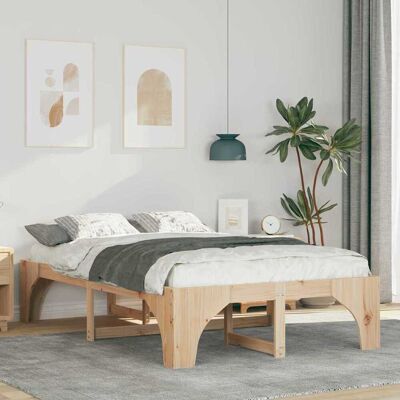 vidaXL Bettrahmen Braun 140 x 190 cm Massives Kiefernholz - Braun vidaXL Bettrahmen Braun 140 x 190 cm Massives Kiefernholz - Braun