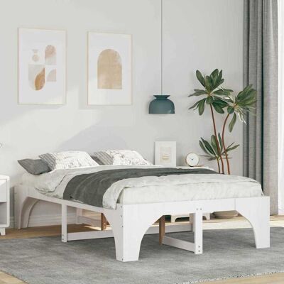 vidaXL Bettrahmen Weiß 140 x 190 cm Massives Kiefernholz - Weiß vidaXL Bettrahmen Weiß 140 x 190 cm Massives Kiefernholz - Weiß