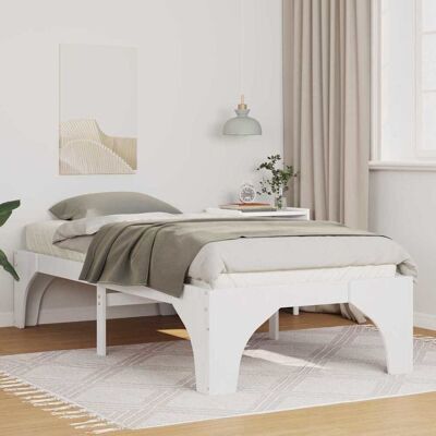vidaXL Bettrahmen Weiß 90 x 190 cm Massives Kiefernholz - Weiß vidaXL Bettrahmen Weiß 90 x 190 cm Massives Kiefernholz - Weiß