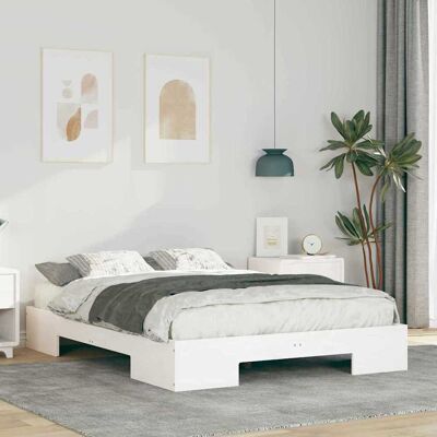 vidaXL Bettgestell Weiß 135 x 190 cm - Weiß vidaXL Bettgestell Weiß 135 x 190 cm - Weiß