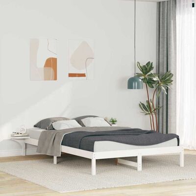 vidaXL Bettgestell mit Nachttischen Weiß 140 x 210 cm - Weiß vidaXL Bettgestell mit Nachttischen Weiß 140 x 210 cm - Weiß