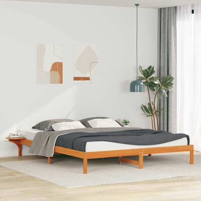 vidaXL Bettgestell mit Nachttischen Wachsbraun 180 x 210 cm - Braun vidaXL Bettgestell mit Nachttischen Wachsbraun 180 x 210 cm - Braun