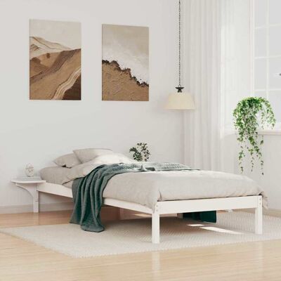 vidaXL Bettgestell mit Nachttischen Weiß 100 x 220 cm - Weiß vidaXL Bettgestell mit Nachttischen Weiß 100 x 220 cm - Weiß