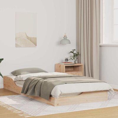 vidaXL Bettrahmen Braun 100 x 200 cm Massives Kiefernholz - Beige vidaXL Bettrahmen Braun 100 x 200 cm Massives Kiefernholz - Beige