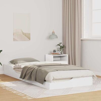 vidaXL Bettrahmen Weiß 100 x 220 cm Massives Kiefernholz - Beige vidaXL Bettrahmen Weiß 100 x 220 cm Massives Kiefernholz - Beige