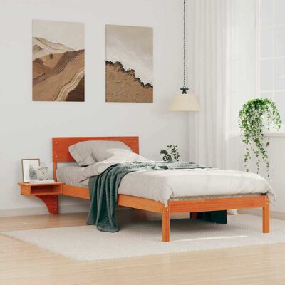 vidaXL Bettrahmen Wachsbraun 90 x 190 cm Massives Kiefernholz - Braun vidaXL Bettrahmen Wachsbraun 90 x 190 cm Massives Kiefernholz - Braun